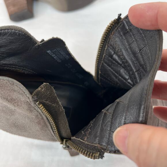 Paul Green Malibu Bootie UK 3.5 US 6 Sliced Brush Smoke Gray Nubuck Leather Zip - Picture 8 of 12
